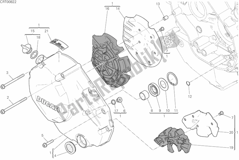 Todas as partes de Tampa Da Embreagem do Ducati Monster 1200 S 2020